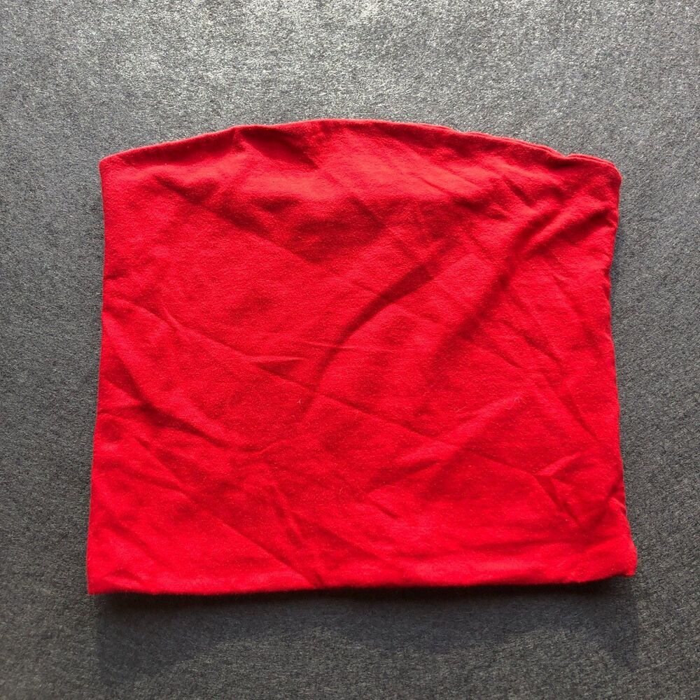 Y2K Brandy Melville Red Tube Top One Size Made in Italy Cotton Bandeau